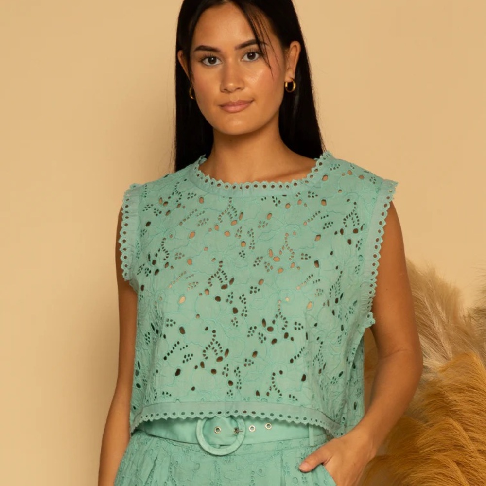 Shore Mint Boxy Crop Top